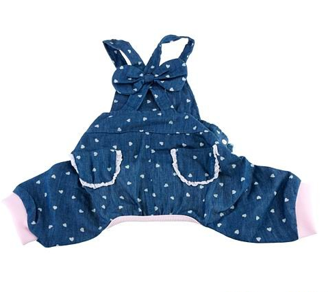 Cute Overalls Style with Bowknot Clothes Size 18 for Dog Pet - Click Image to Close